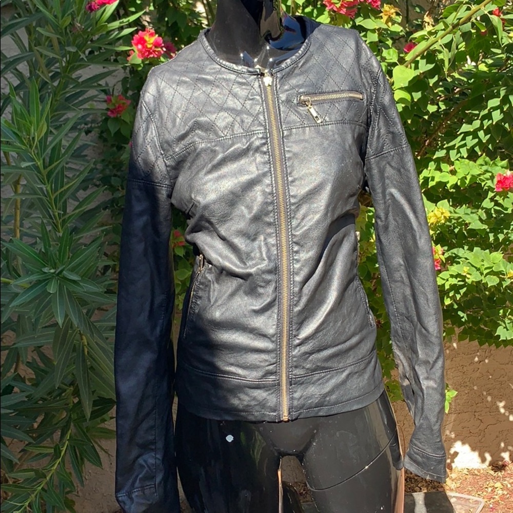 Black leather jacket